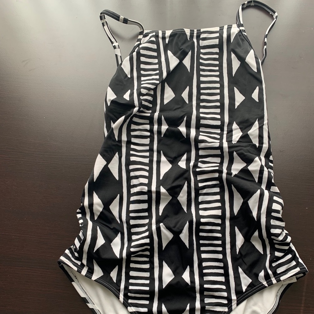 Pattern Black & White Old Navy One Piece Swimsuit